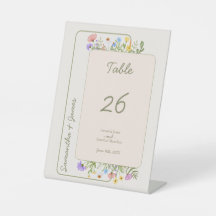 Moderne rustieke Wildflower Bruiloft Tafelnummer