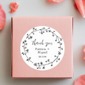 Moderne rustieke Wildflower Folk bruiloft dank u Ronde Sticker