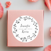 Moderne rustieke Wildflower Folk bruiloft Ronde Sticker