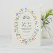 Moderne rustieke Wildflower Soft Sage Vrijgezellen Kaart (Staand voorkant)