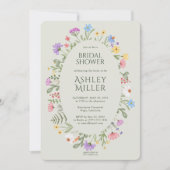 Moderne rustieke Wildflower Soft Sage Vrijgezellen Kaart (Voorkant)