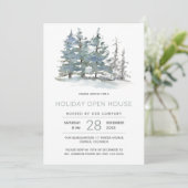 Moderne rustieke winter bos vakantie open huis kaart (Staand voorkant)