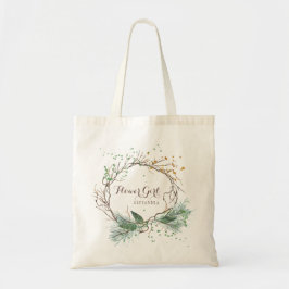 Moderne rustieke winter bruiloft bruidsmeisje tote bag