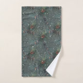 Moderne Rustieke Winter Dennenpatroon Bad Handdoek (Handdoek)