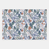 Moderne rustieke winterbos botanische pijnbomen inpakpapier vel (Voorkant 3)