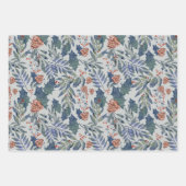 Moderne rustieke winterbos botanische pijnbomen inpakpapier vel (Voorkant 2)