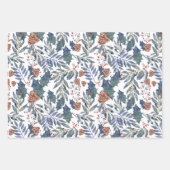Moderne rustieke winterbos botanische pijnbomen inpakpapier vel (Voorkant)