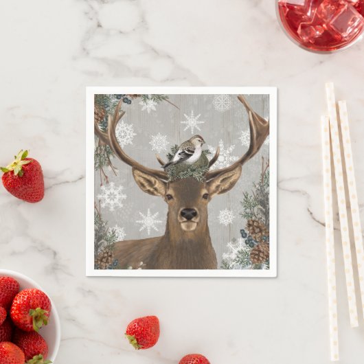 Moderne  rustieke winterherten servetten (Insitu)