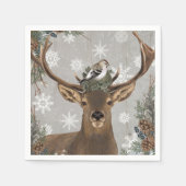 Moderne  rustieke winterherten servetten (Voorkant)