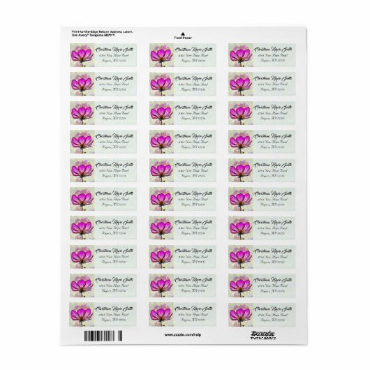 Moderne Rustieke Witte en Roze Wildflower Floral Etiket (Full Sheet)