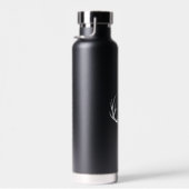 Moderne rustieke witte herten gewei | Monogram Waterfles (Rechts)