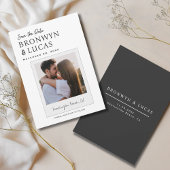 Moderne Rustieke Zwart-wit Polaroid Foto Save The Date