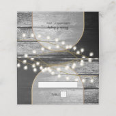 Moderne Rustieke Zwarte Houten Gouden Lichten Boog Plaatskaartje (Buitenkant ongevouwen)