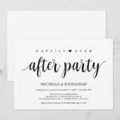 Moderne Rustieke, Zwarte script, Trouw Elopement Kaart (Voorkant / Achterkant)