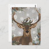 moderne  rustige bossen winterherten briefkaart (Voorkant / Achterkant)