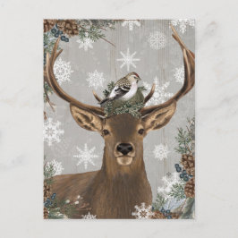 moderne rustige bossen winterherten briefkaart