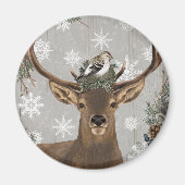 moderne  rustige bossen winterherten magneet (Voorkant)