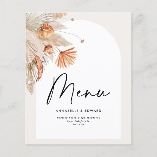 Moderne, rustige, botanische pampas-gras bruiloft (Voorkant)