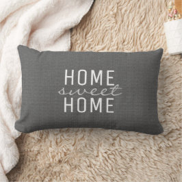 Moderne rustige donkergrijze burlap Home Sweet Fam Kussen