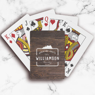 Moderne Rustige familienaam Farmhouse Cottage Game Pokerkaarten