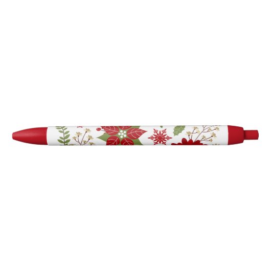 moderne rustige kerstbloemen zwarte inkt pen (Voorkant)