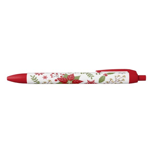 moderne rustige kerstbloemen zwarte inkt pen (Bovenkant)
