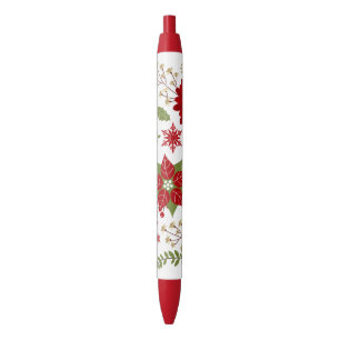 moderne rustige kerstbloemen zwarte inkt pen