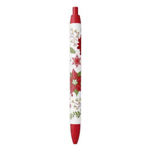 moderne rustige kerstbloemen zwarte inkt pen (Voorkant Verticaal)