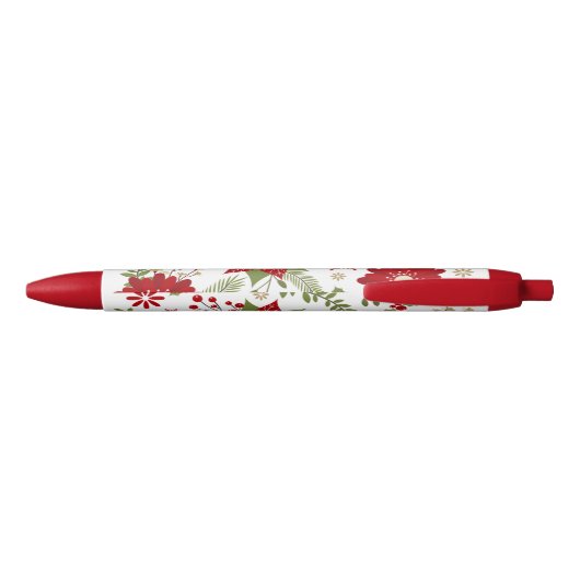 moderne rustige kerstbloemen zwarte inkt pen (Achterkant)