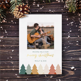 Moderne Rustige kerstboomkaart Folie Feestdagenkaart