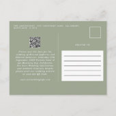 Moderne rustige pampas eucalyptus botanical QR cod Aankondigingskaart (Achterkant)