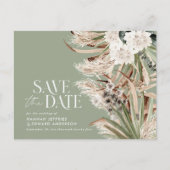 Moderne rustige pampas eucalyptus botanical QR cod Aankondigingskaart (Voorkant)