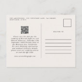 Moderne rustige pampas eucalyptus botanical QR cod Aankondigingskaart (Achterkant)