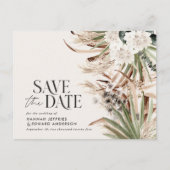 Moderne rustige pampas eucalyptus botanical QR cod Aankondigingskaart (Voorkant)