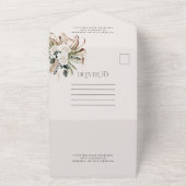 moderne rustige pampas eucalyptusbruiloft QR-code All In One Uitnodiging (Buitenkant)