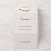 moderne rustige pampas eucalyptusbruiloft QR-code All In One Uitnodiging (Buitenkant)