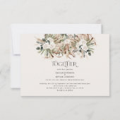 moderne rustige pampas eucalyptusbruiloft RSVP kaartje (Achterkant)