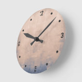 Moderne, rustige Roos Gold Blue abstract Ronde Klok (Hoek)