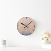 Moderne, rustige Roos Gold Blue abstract Ronde Klok (Huis)