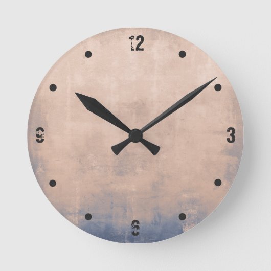Moderne, rustige Roos Gold Blue abstract Ronde Klok (Voorkant)