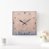 Moderne, rustige Roos Gold Blue abstract Vierkante Klok (Huis)