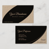 Moderne Rustige stijl zwart bruin Visitekaartje (Voorkant / Achterkant)