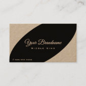 Moderne Rustige  stijl zwart bruin Visitekaartje (Voorkant)