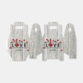 Moderne Rustige Valentijnsdag Hout LOVE Red Hearts Bedankdoosjes (Uitgevouwen)