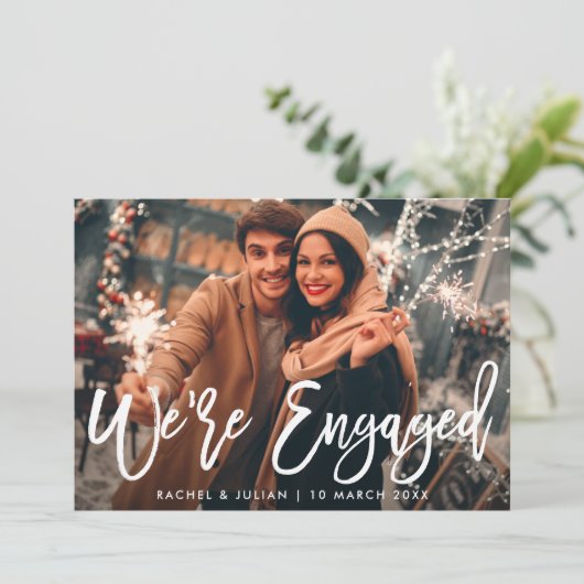 moderne rustige whiteboeteffotoverlofpartij kaart (Staand voorkant)