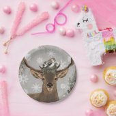 moderne rustige winterherten papieren bordje (Feest)