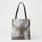 moderne  rustige winterherten tote bag (Voorkant)