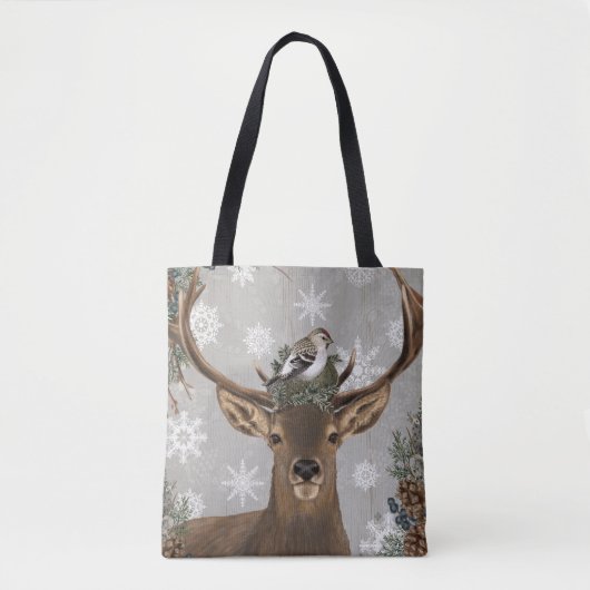 moderne rustige winterherten tote bag (Voorkant)
