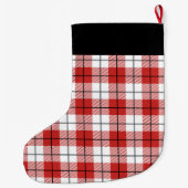 Moderne Rustisch Land Rood- & White Flannel Pset Grote Kerstsok (Achterkant)