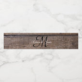 Moderne Rustisch script monogram Naam Datum flesje Waterfles Etiket (Enkel label)